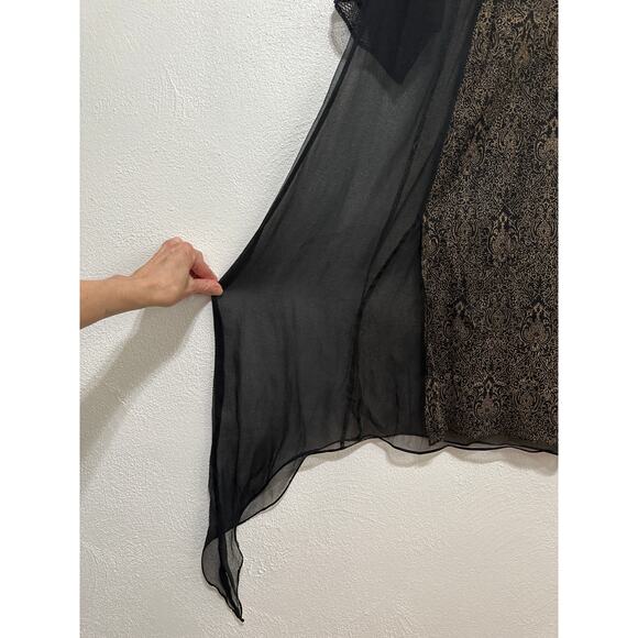 VTG STUNNING Chinyere Sheer Beaded Dress M Whimsigoth Dark Romantic Boho Hippie - Picture 3 of 16